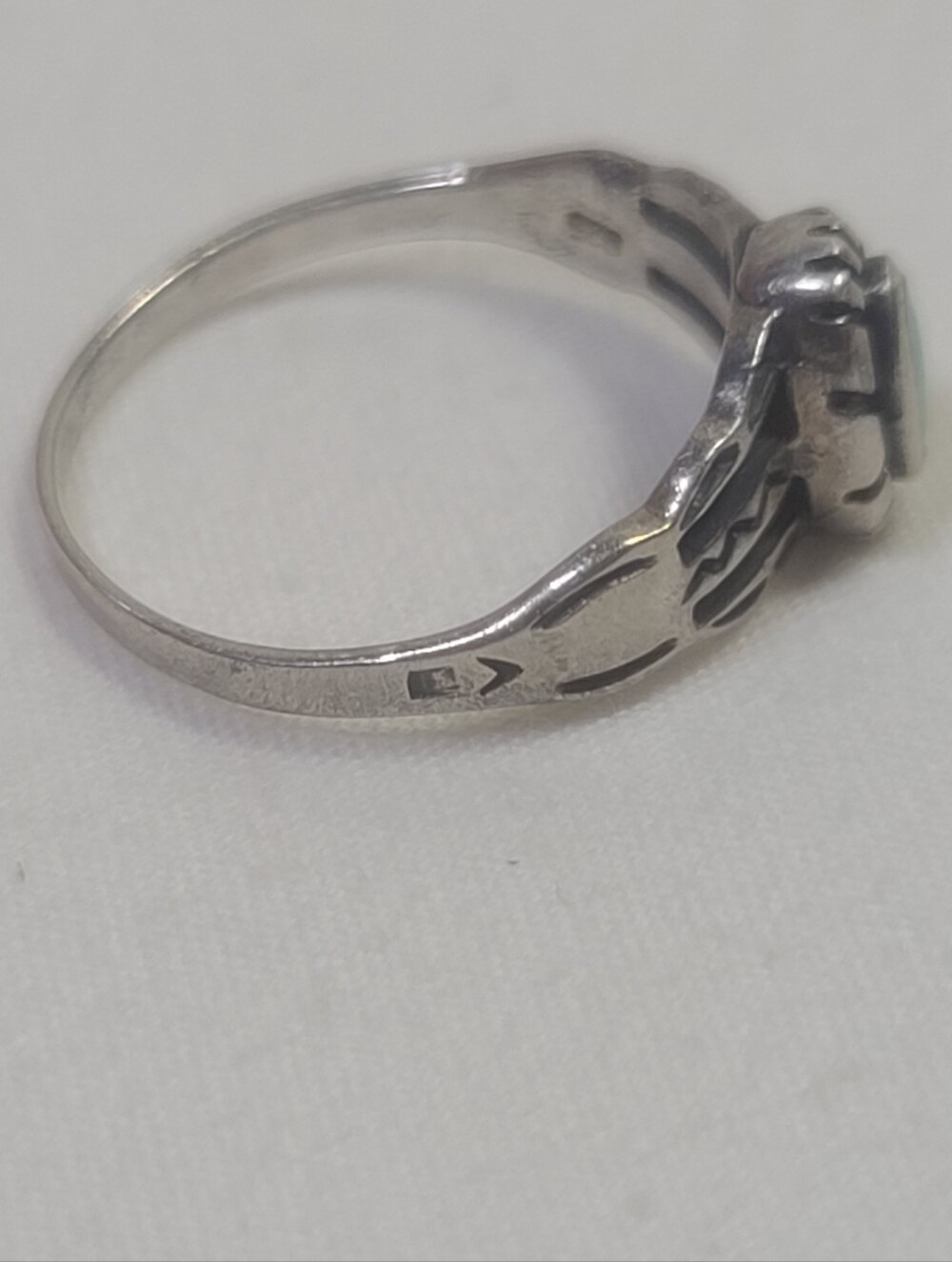 Sterling Silver Women's Turquoise Tribal 925 Ring Size 6.5 - Picture 4 of 6
